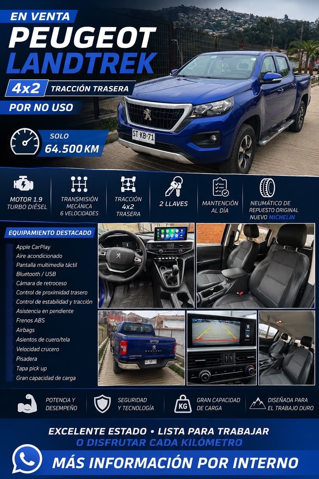 PEUGEOT LANDTREK 1.9 Hdi 150 Mt 4x2 Diesel año 2023