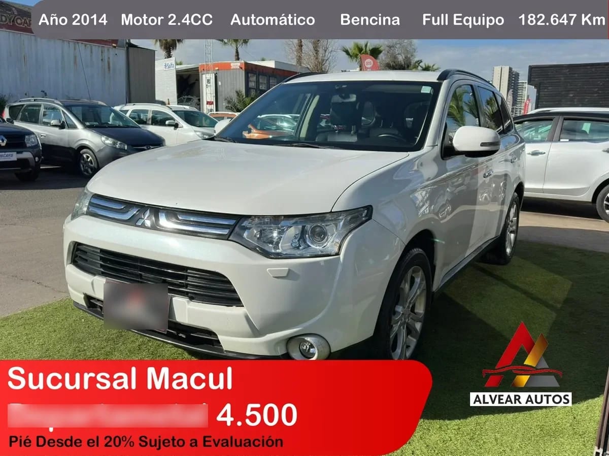 MITSUBISHI OUTLANDER 2.4 Glx At 4x4 año 2014