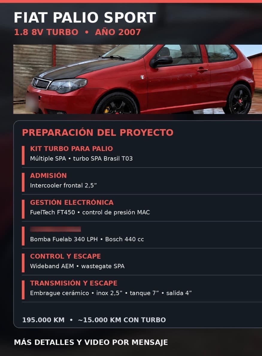 Fiat Palio 1.8 Hlx Sport Mt año 2007