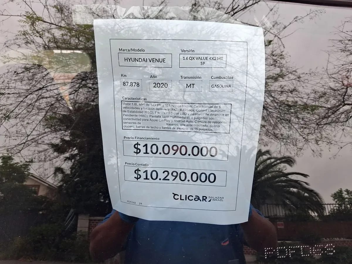 Hyundai Venue 1.6 Qx Value 4x2 Mt 5p año 2020