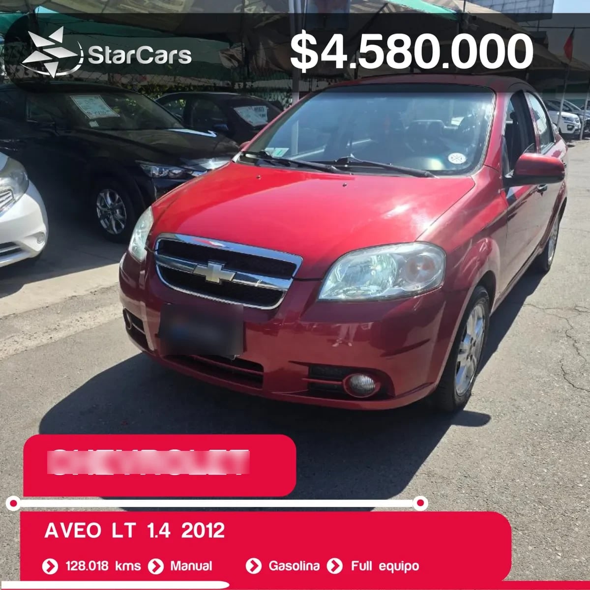 Chevrolet Aveo Lt No Se La Version año 2012 Chevrolet Aveo Lt No Se La Version año 2012