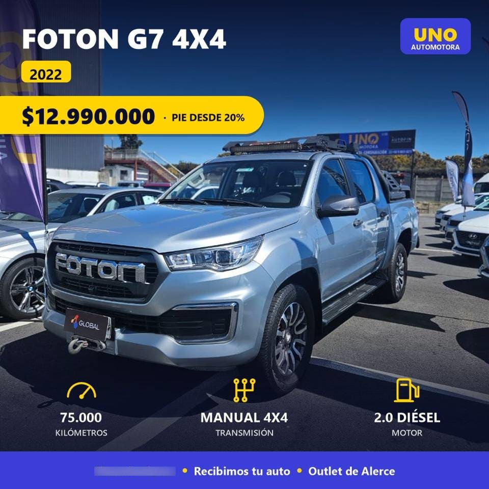 Foton G7 2.0 Diésel 4x4 año 2022