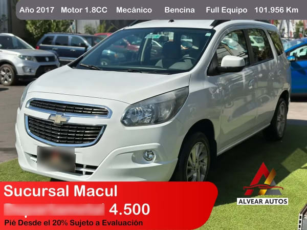 CHEVROLET SPIN 1.8 Ltz Mt año 2017 CHEVROLET SPIN 1.8 Ltz Mt año 2017