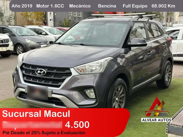 HYUNDAI CRETA 1.6 Gs Plus Fl Mt año 2019 HYUNDAI CRETA 1.6 Gs Plus Fl Mt año 2019