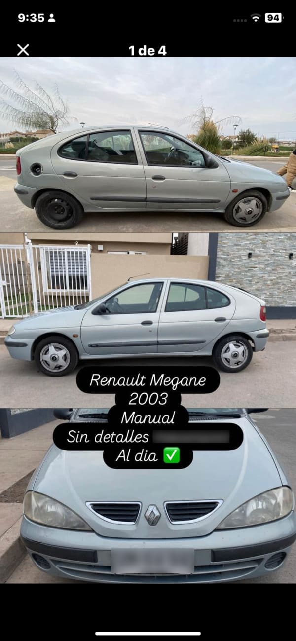 RENAULT MEGANE No Sé La Versión año 2003 RENAULT MEGANE No Sé La Versión año 2003