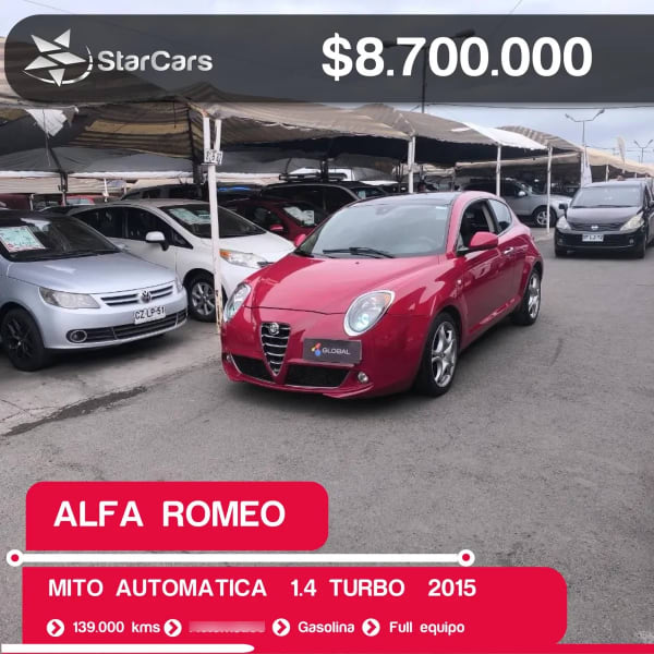 Alfa Romeo Mito Automatica No Se La Version año 2015 Alfa Romeo Mito Automatica No Se La Version año 2015